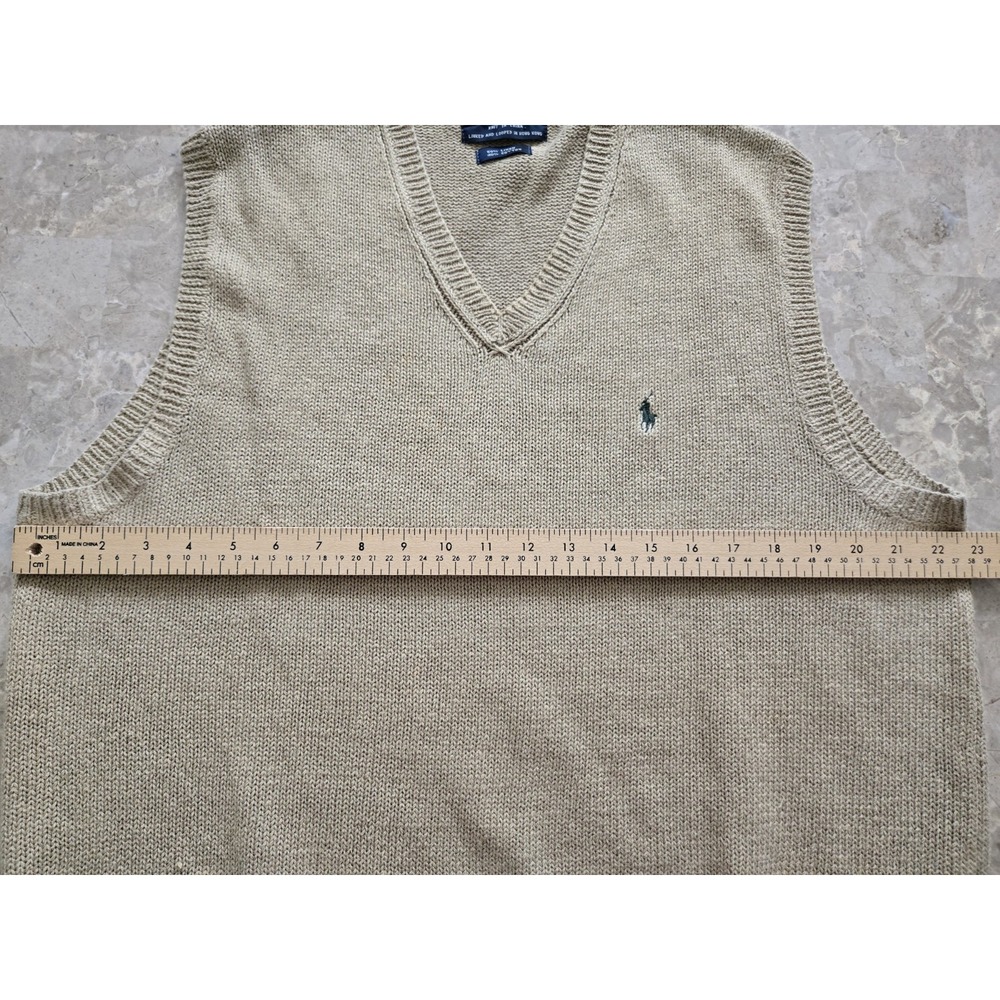 2 Vintage Polo Ralph Lauren Knit GOLF Sweater Vest Linen Cotton Men's Large - Picture 10 of 13